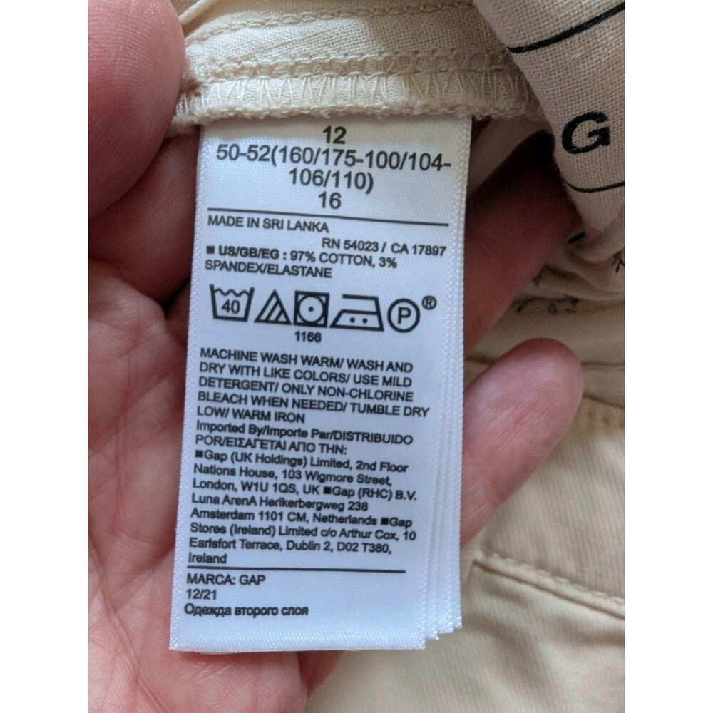 Gap Straight Up Khaki Pants Cream sz 12 - Picture 7 of 7